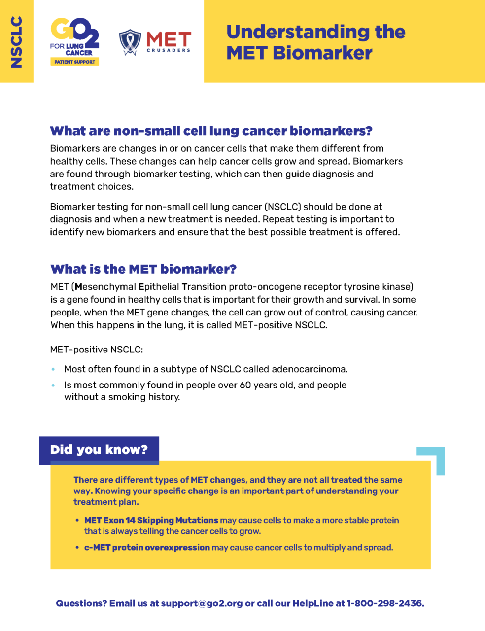 Understanding the MET Biomarker